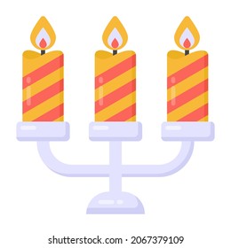 Candle stand, chandelier vector in flat design 