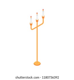 Candle stand icon. Isometric of candle stand vector icon for web design isolated on white background