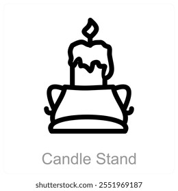 Vela Stand e conceito de ícone de luz