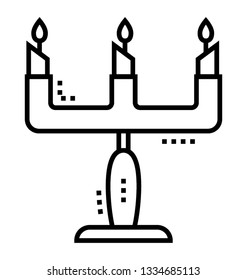 Candle stand line icon design 