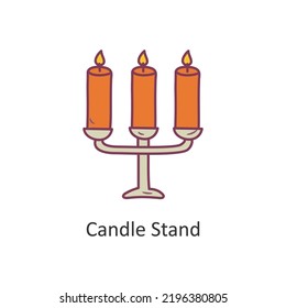 Candle Stand vector filled outline Icon Design illustration. Halloween Symbol on White background EPS 10 File