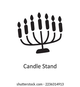 Candle Stand vector Solid Icon Design illustration. Christmas Symbol on White background EPS 10 File