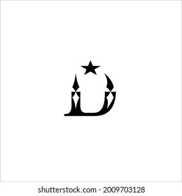 candle star vector logo symbol