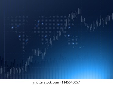 candle stick business chart of stock market investment trading, trending graphic illustration