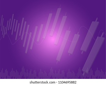 Candle stick chart blue background for stock forex market . vector design.