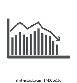 
Candle stick chart graph stock exchange investment trading. Bullish point, downtrend chart. The fall of small business