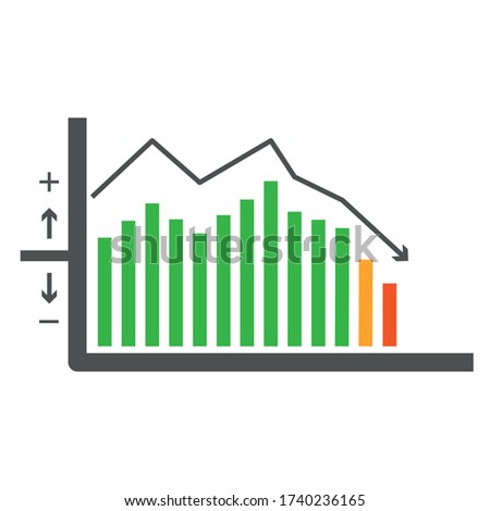 
Candle stick chart graph stock exchange investment trading. Bullish point, downtrend chart. The fall of small business
