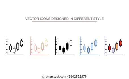 Candle Stick Chart icon design with white background stock illustration
