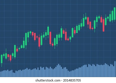 Candle Stick Chart Investing Illustration. Bullish Uptrend. Suitable For Stock Exchange, Forex Trading And Crypto Price Analysis.