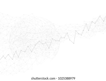 Candle stick graph chart in financial market with world, Forex trading graphic concept, vector