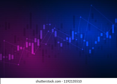 Candle stick graph chart in financial market , Forex trading graphic concept.Stock exchange market, investment, finance and trading. Trading platform. Vector illustration.