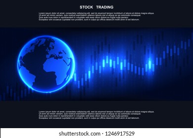 Candle stick graph chart in financial market , Forex trading graphic concept.Stock exchange market, investment, finance and trading. Trading platform. Vector illustration.