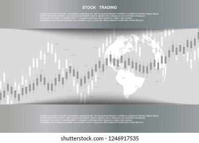 Candle stick graph chart in financial market , Forex trading graphic concept.Stock exchange market, investment, finance and trading. Trading platform. Vector illustration.