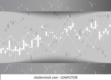 Candle stick graph chart in financial market , Forex trading graphic concept.Stock exchange market, investment, finance and trading. Trading platform. Vector illustration.