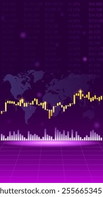 Candle stick graph chart in financial market, trading platform. Forex trading graphic concept. Vector illustration.
