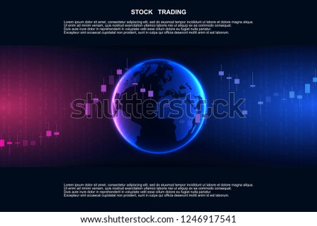 Candle stick graph chart in financial market , Forex trading graphic concept.Stock exchange market, investment, finance and trading. Trading platform. Vector illustration.