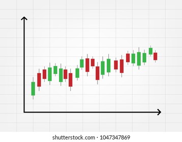Candle stick graph chart on white gray background vector illustrations. stock market concept