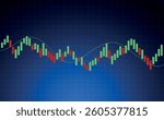 Candle stick graph chart of stock market investment trading, Bullish point, Crypto stock and forex business investment trading analysis. vector design element for cryptocurrency. Buy and sell