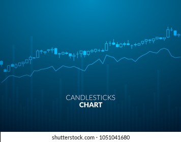 Candle stick graph chart stock market investment trend. Business growth money data.