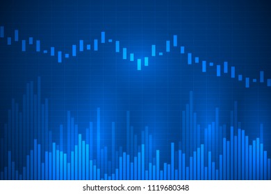 Candle stick graph chart of stock market investment trading, trend of graph vector design.