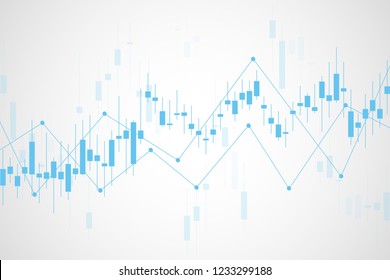 Candle stick graph chart of stock market investment trading. Stock market and exchange. Stock market data. Vector illustration