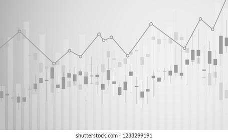 Gráfico gráfico de barras de velas de las operaciones de inversión en el mercado de valores. Mercado de valores y mercado de valores. Datos del mercado de valores. Ilustración del vector