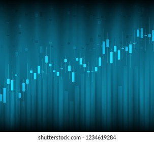 Candle stick graph chart of stock market investment trading. Stock market and exchange. Stock market data. Vector illustration