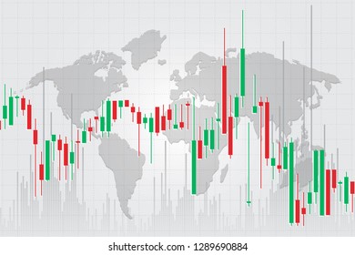 Candle stick graph chart of stock market investment trading, Stock exchange concept design and background. Vector illustrations.