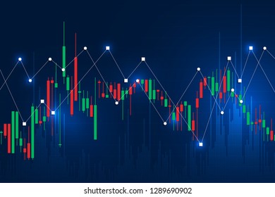 Candle stick graph chart of stock market investment trading, Stock exchange concept design and background. Vector illustrations.
