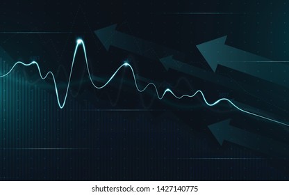 Candle stick graph chart of stock market investment trading, Bullish point, Bearish point. Candlestick stock exchange background vector. abstract financial chart with uptrend line graph and numbers.