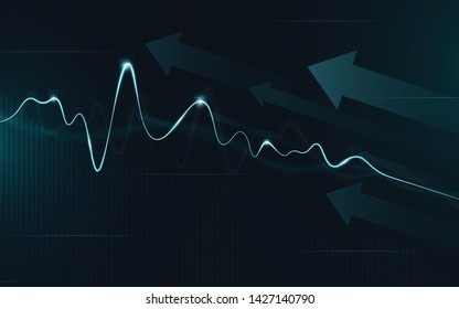 Candle stick graph chart of stock market investment trading, Bullish point, Bearish point. Candlestick stock exchange background vector. abstract financial chart with uptrend line graph and numbers.