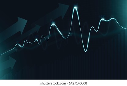 Candle stick graph chart of stock market investment trading, Bullish point, Bearish point. Candlestick stock exchange background vector. abstract financial chart with uptrend line graph and numbers.