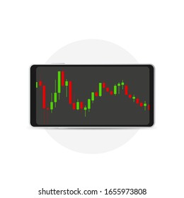 Candle stick graph chart of stock market investment trading. Vector illustration.