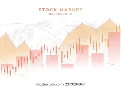 Candle stick graph chart of stock market on white background. Vector illustration