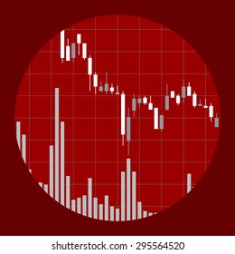 Candle stick graph chart of stock market investment trading
