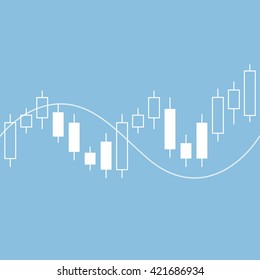 Candle Stick Graph Chart Of Stock Market. Vector Illustration