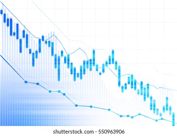 Candle stick graph chart of stock market investment trading, Bullish point, Bearish point. trend of graph vector design.