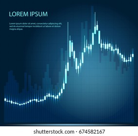 Candle stick graph chart of stock market investment trading, Bullish point, Bearish point. Trend of graph vector design.