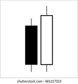 Candle stick graph trading chart to analyze the trade in the foreign exchange and stock market, icon - stock vector