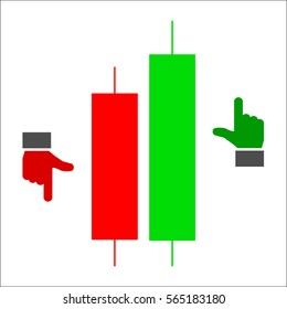 Candle stick graph trading chart to analyze the trade in the foreign exchange and stock market. Forex market. Forex trading. Japanese candles.