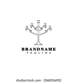 candle stick logo cartoon design icon template black modern vector illustration
