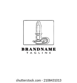 candle stick logo cartoon design icon template black modern cute vector illustration