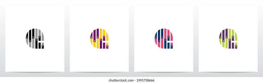 Modelo de patrón de palo de velas Formación de letra Diseño de logotipo E