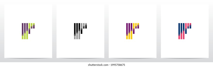 Candle Stick Pattern Forming Letter Logo Design F