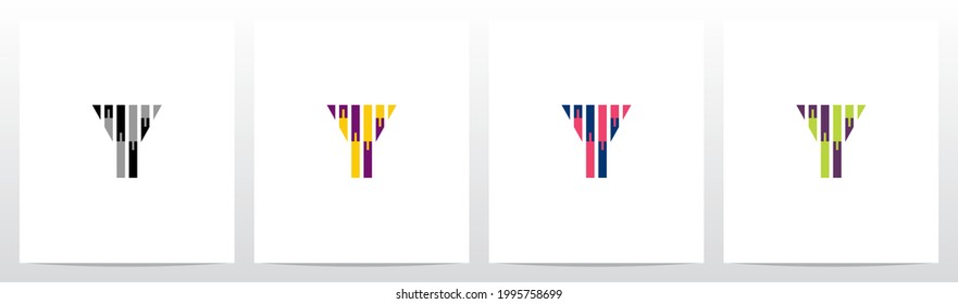Candle Stick Pattern Forming Letter Logo Design Y