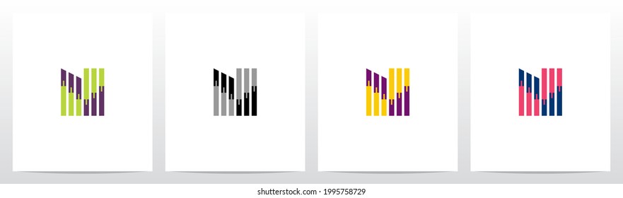 Candle Stick Pattern Forming Letter Logo Design N