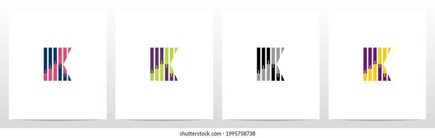 Diseño de logotipo de carta de diseño de patrón de palo de velas K