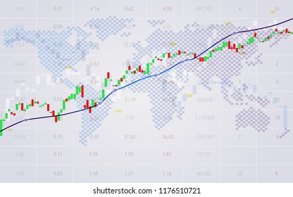 Candle stick of stock market exchange graph, vector illustration
