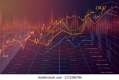 Candle Stick Of Stock Market Or Forex Trading In Perspective Graphic Design For Financial Investment Concept, Vector Illustration 