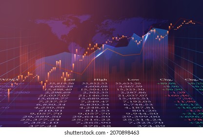 Candle stick of stock market or forex trading in perspective graphic design for financial investment concept, vector illustration 